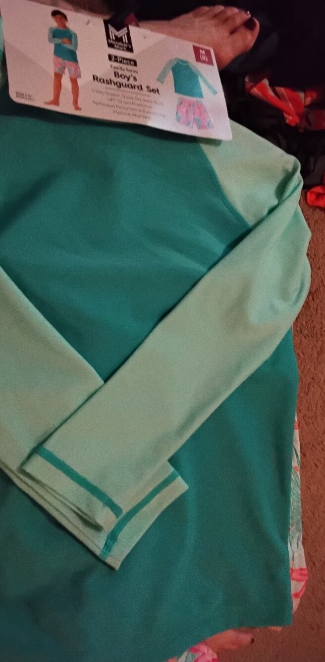 Member's Mark Boy's Size 8 Boy's Rashguard Set Teal And Pink
